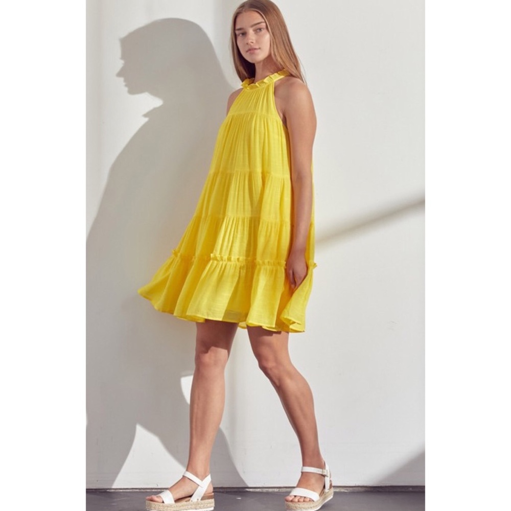 Tiered Halter Neck Dress